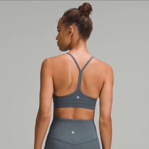 NWT Lululemon Flow Y Bra Nulu *Light Support, A–C Cups
Oil Grey